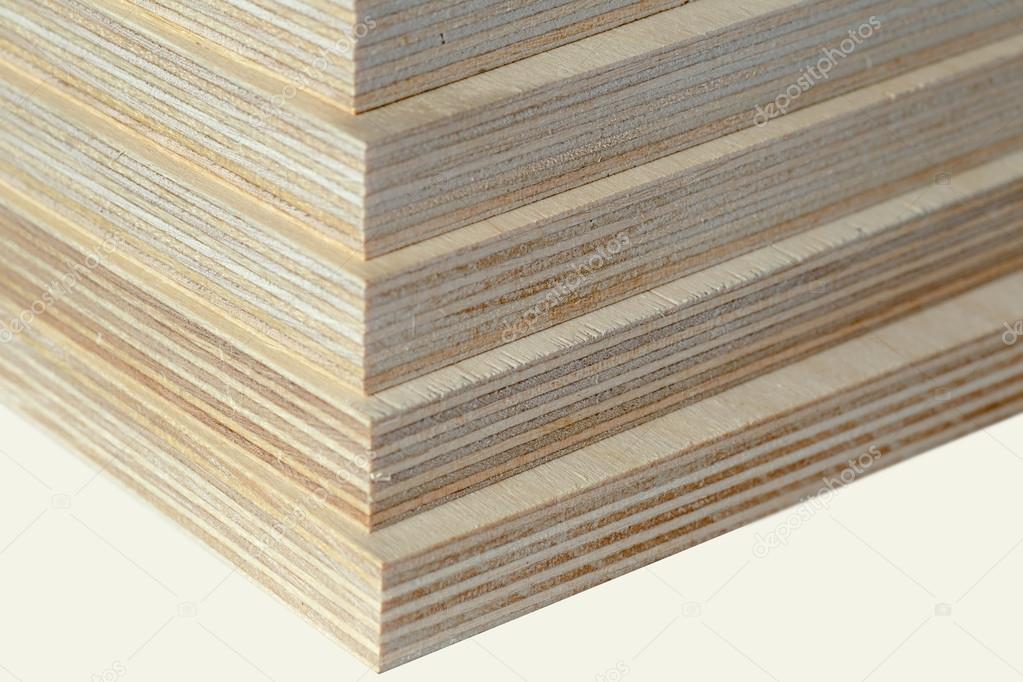 Macro plywood boards stacked