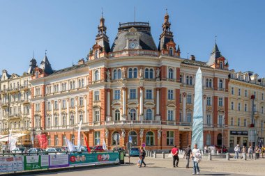 Karlovy Vary, Czech Republic - May 7, 2016: spa architecture - building of main post office