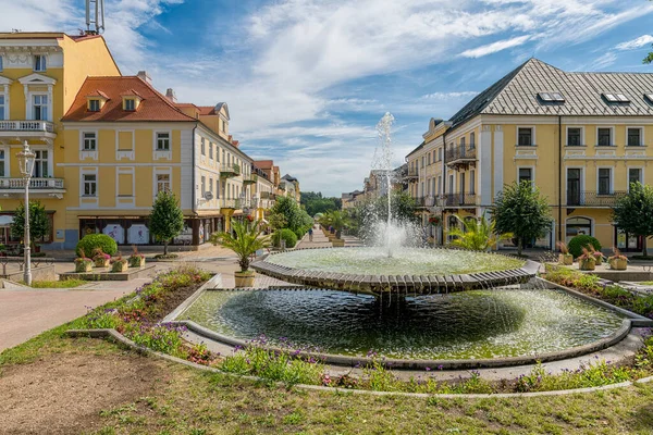 Center of the small west Bohemian spa town Frantiskovy Lazne (Franzensbad) near historical city Cheb - Czech Republic (region Karlovy Vary), Europe