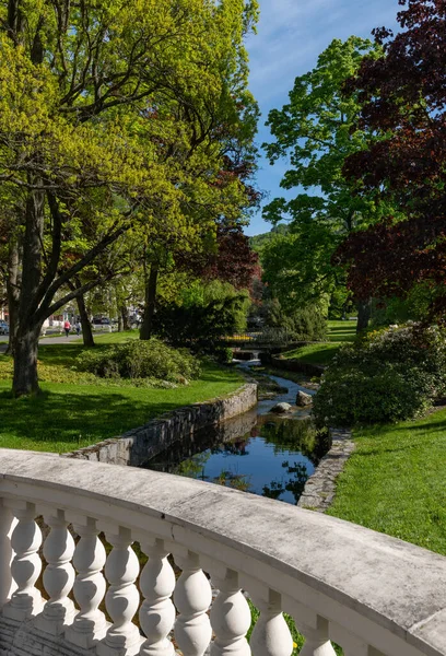 Gran Ciudad Balneario Checo Marianske Lazne Marienbad Primavera Parque Termal — Foto de Stock