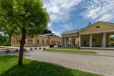 Büyük Çek spa kenti Frantiskovy Lazne 'nin (Franzensbad) - Karlovy Vary Bölgesi (Karlsbad) - Çek Cumhuriyeti' nin batısı - Avrupa