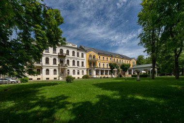 Büyük Çek spa kenti Frantiskovy Lazne 'nin (Franzensbad) - Karlovy Vary Bölgesi (Karlsbad) - Çek Cumhuriyeti' nin batısı - Avrupa