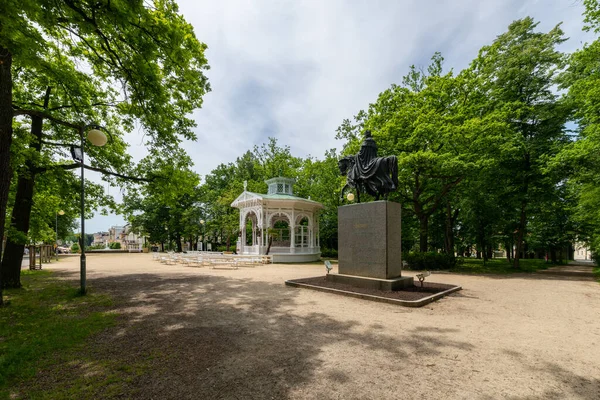 Architektura Centrum Słynnego Czeskiego Uzdrowiska Frantiskovy Lazne Franzensbad Region Karlowe — Zdjęcie stockowe