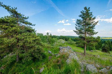 Marinsk Lzn (Marienbad) yakınlarındaki Prameny kasabası yakınlarındaki Ulusal Doğal Anıt Üç Haç (Ti Ke in Czech) - Çek Cumhuriyeti, Avrupa