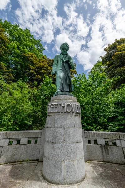 Pomnik Beethovena Uzdrowisku Karlowe Wary Karlsbad Czechy Europa — Zdjęcie stockowe
