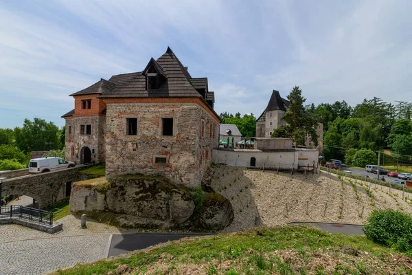 Skalna Června 2021 Románský Hrad Vildštejn Skalně Chebu Západní Část — Stock fotografie