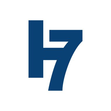 Yıldız sembolü elementi olan güçlü H777. logo vektör grafiksel tasarımı