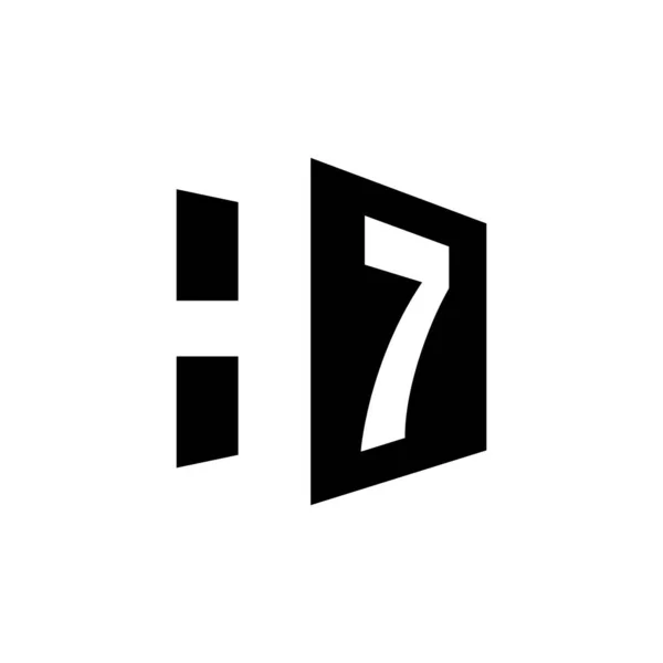 Simples Poderoso Abstract Sete Logo Vector Graphic Design Com Símbolo —  Vetores de Stock