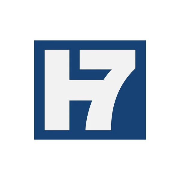带有星号符号的H7七位Logo矢量图形设计 — 图库矢量图片