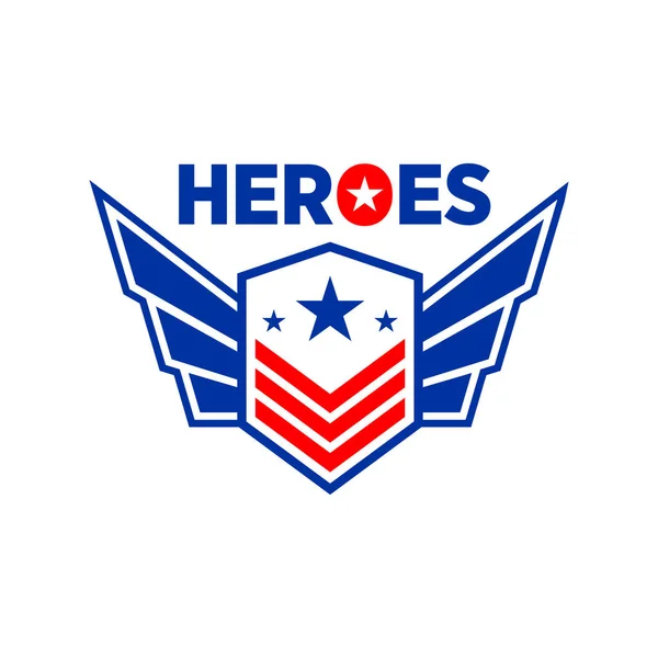 Super Patrióticos Héroes Logo Vector Diseño Personas Que Protegen Gente — Vector de stock