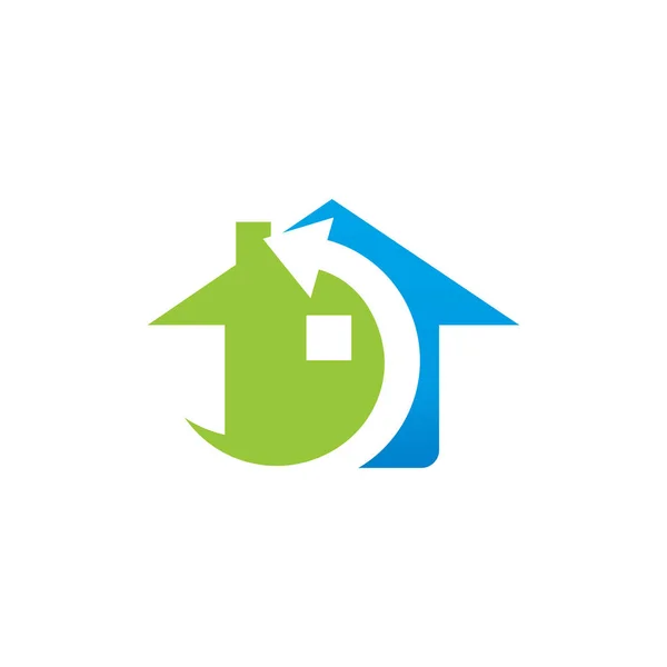 Ανακαίνιση Σπιτιού Και Επισκευή Λογότυπο Διάνυσμα Σχεδιασμό Σπίτι Πίσω Βέλος — Διανυσματικό Αρχείο