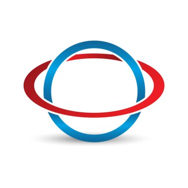 Yörünge vektörü ve uydu sembol tasarımı. Vektör illüstrasyon EPS.8 EPS.10