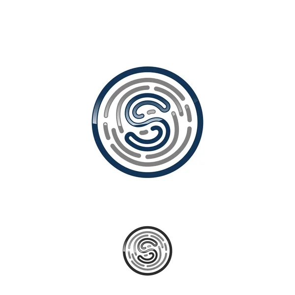 Αρχικό Letter Σύμβολο Finggerprint Στυλ Διανυσματικό Πρότυπο Σχεδιασμού Σχεδιάστηκε Λογότυπο — Διανυσματικό Αρχείο