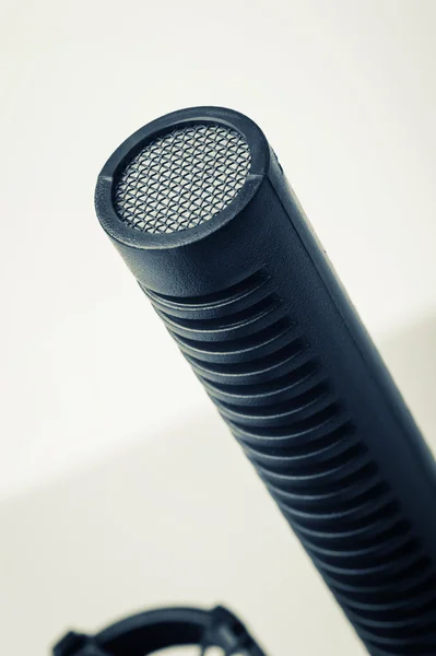 Närbild svart mikrofon — Stockfoto
