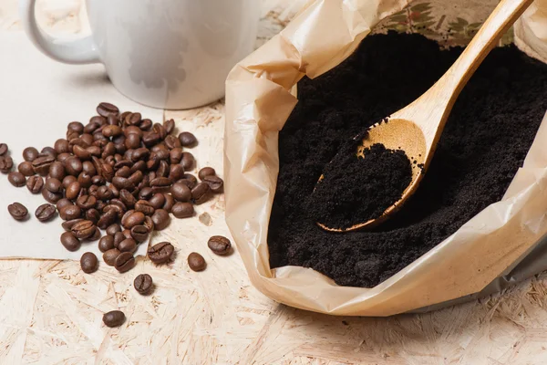 Closeup koffie gronden — Stockfoto