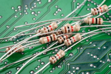 closeup electronic resistors clipart