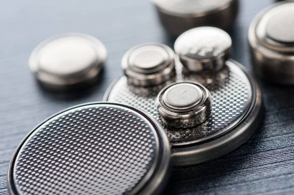 Close Knoopcel Batterij Horloge Batterij Muntcel Gebruikt Voor Het Voeden — Stockfoto