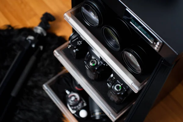 Gabinete Deshumidificación Electrónica Para Cámaras Almacenamiento Lentes Otros Equipos Fotografía — Foto de Stock