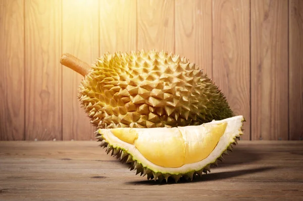 Κοντινή Σάρκα Μέσα Στα Φρούτα Mon Thong Durian Θεωρείται Από — Φωτογραφία Αρχείου