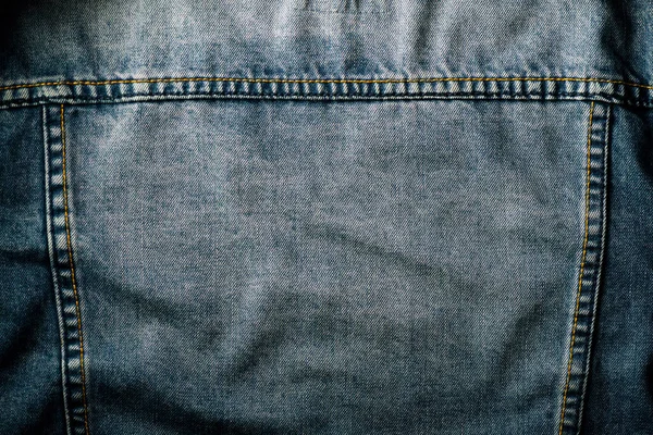 Closeup Indigo Farmer Szövet Textúra Farmer Kabát — Stock Fotó