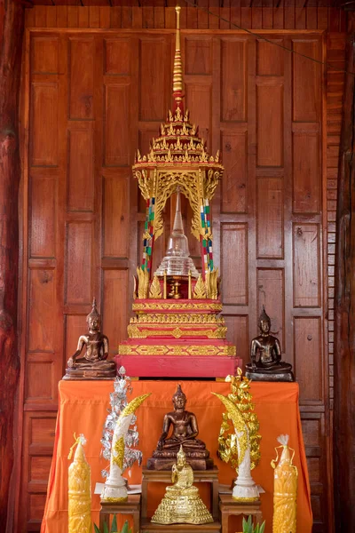 Loei Tailandia Diciembre 2016 Estatuas Para Respeto Oración Wat Sri — Foto de Stock