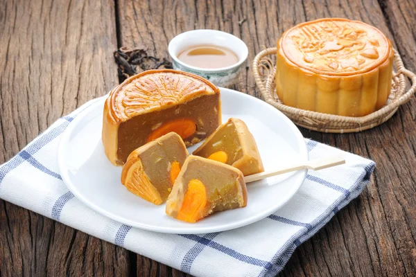 Mooncake a kínai közép-őszi fesztivál — Stock Fotó