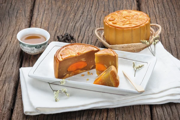 Mooncake a kínai közép-őszi fesztivál — Stock Fotó