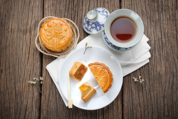 Mooncake a kínai közép-őszi fesztivál — Stock Fotó