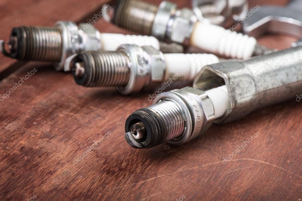 Used spark plugs — Stock Photo © 81106264