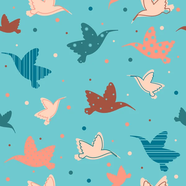 Seamless pattern with hummingbirds. — Stock Vector