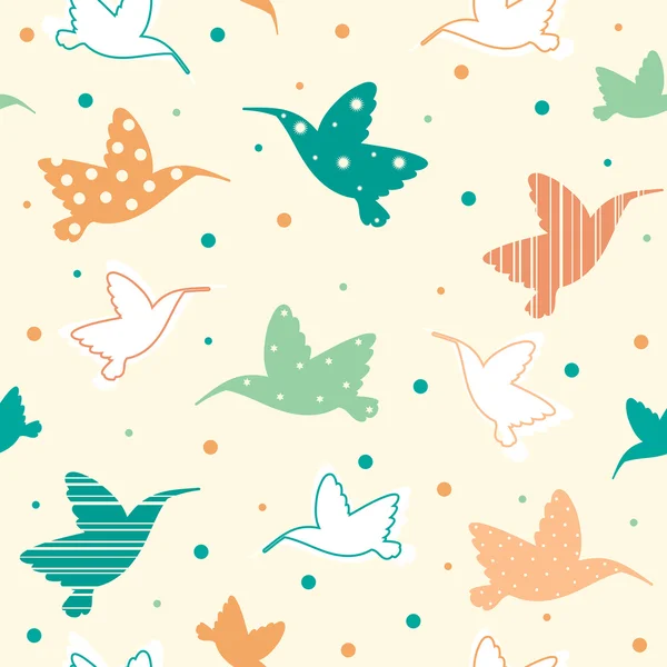 Seamless pattern with hummingbird. — Stock Vector