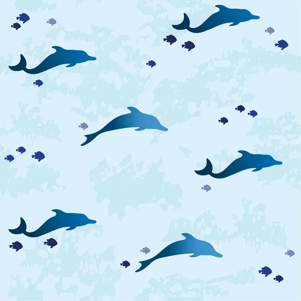Dolphin seamless mönster. — Stock vektor