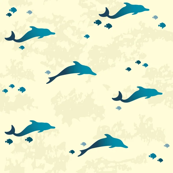 Seamless pattern with dolpfins. — Stock Vector