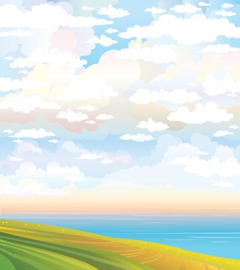 doğa manzara - çayır ve bulutlar.