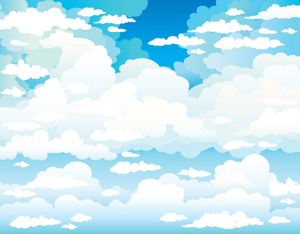 Blue sky and group of clouds.