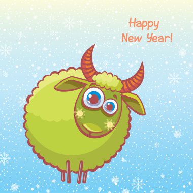 Komik koyun ve yeni yıl.