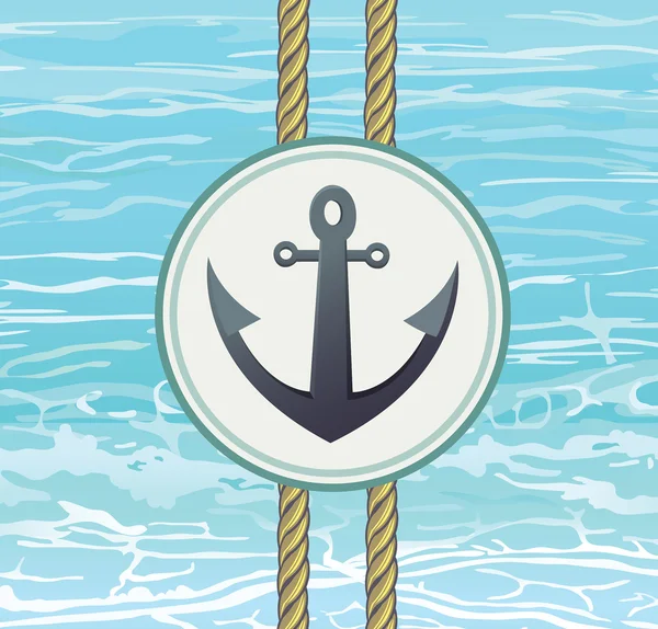 Anchor and sea background. — Stock Vector