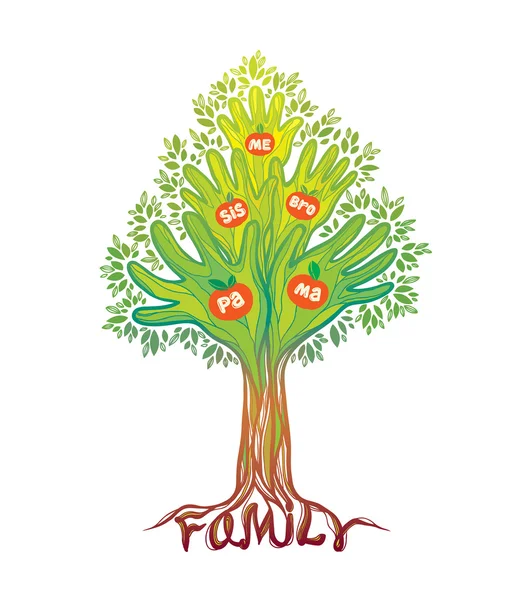 Family hand tree. Concept illustration. — Stock Vector