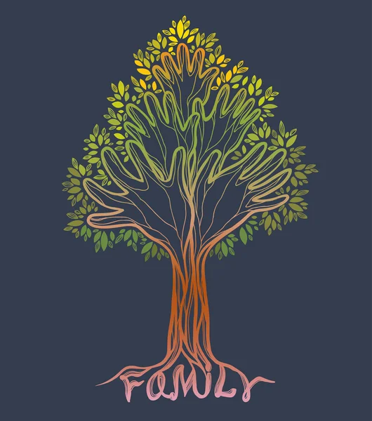 Familie hand boom. Concept illustratie. — Stockvector