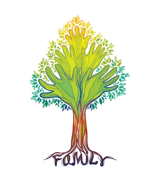 Family hand tree. Concept illustration. — Stock Illustration Family hand tree. Concept illustration. Stock Vector