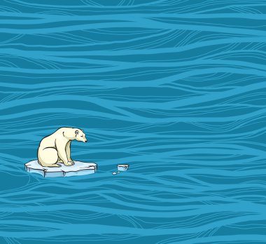 Polar bear and pollution problem. clipart