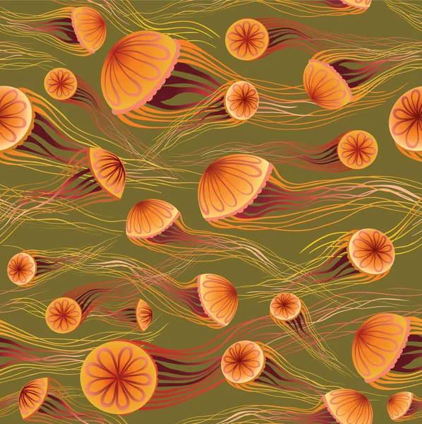 Шаблон с медузами . — стоковый вектор