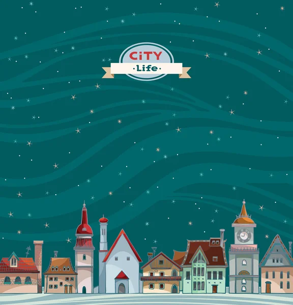 Paisaje vista ciudad. Vector urbano . — Vector de stock