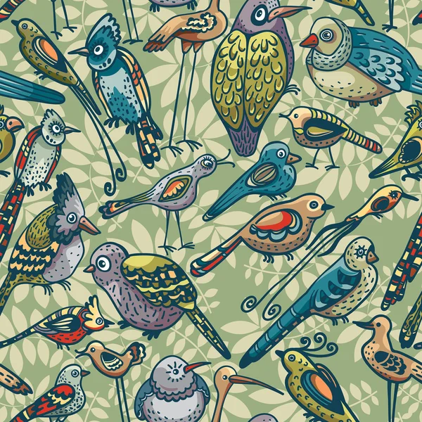 Motif d'oiseaux sans couture . — Image vectorielle