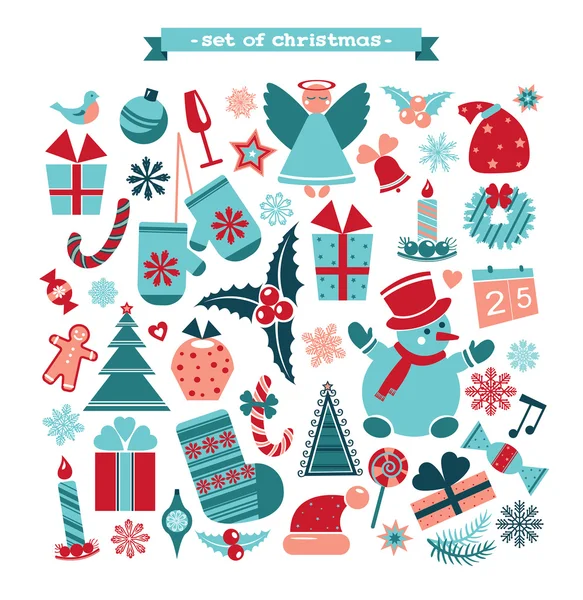Set of christmas element. — Stock Vector