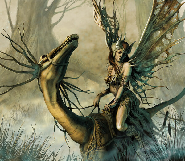 horsewoman on the dragon