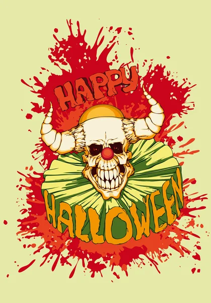 Halloween, clown diabolical — Stock Vector