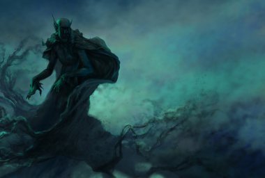 vampir gece gökyüzünde