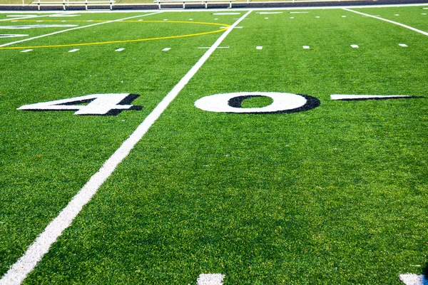 40 Yard Line sur le terrain de football américain — Photo