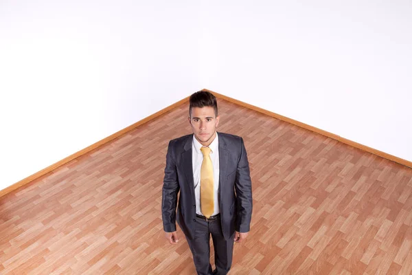 High View Businessman Looking Empty Room — Stock Photo, Image